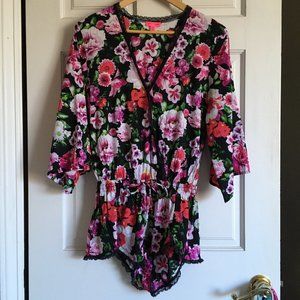 Betsey Johnson Floral Playsuit Romper PJ's